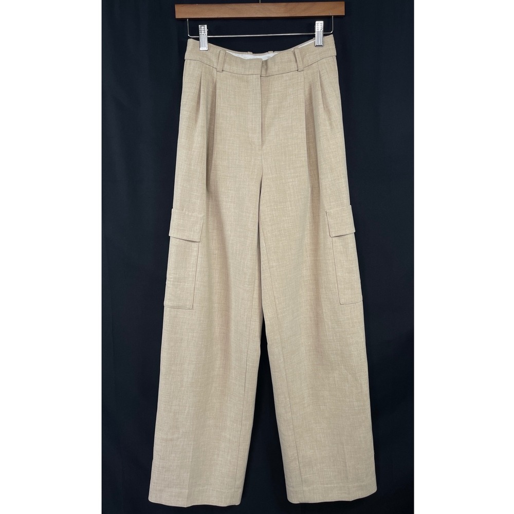 Aritzia Babaton Spotlight Wide-Leg Cargo Pant 0 Beige Utility Minimalist Career